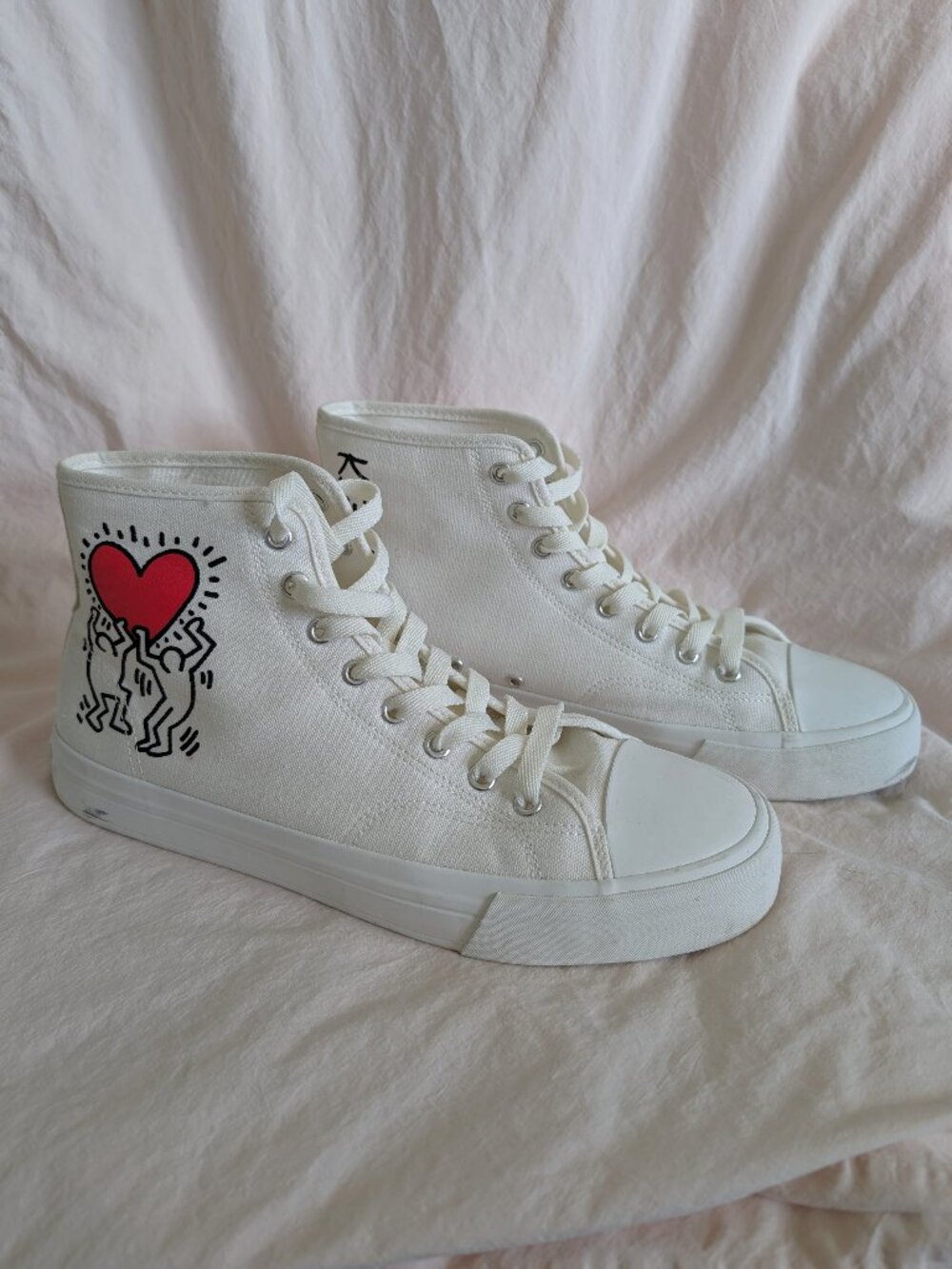 H&M x KEITH HARING High Top Canvas Sneakers | Size 10 (EUR 43)